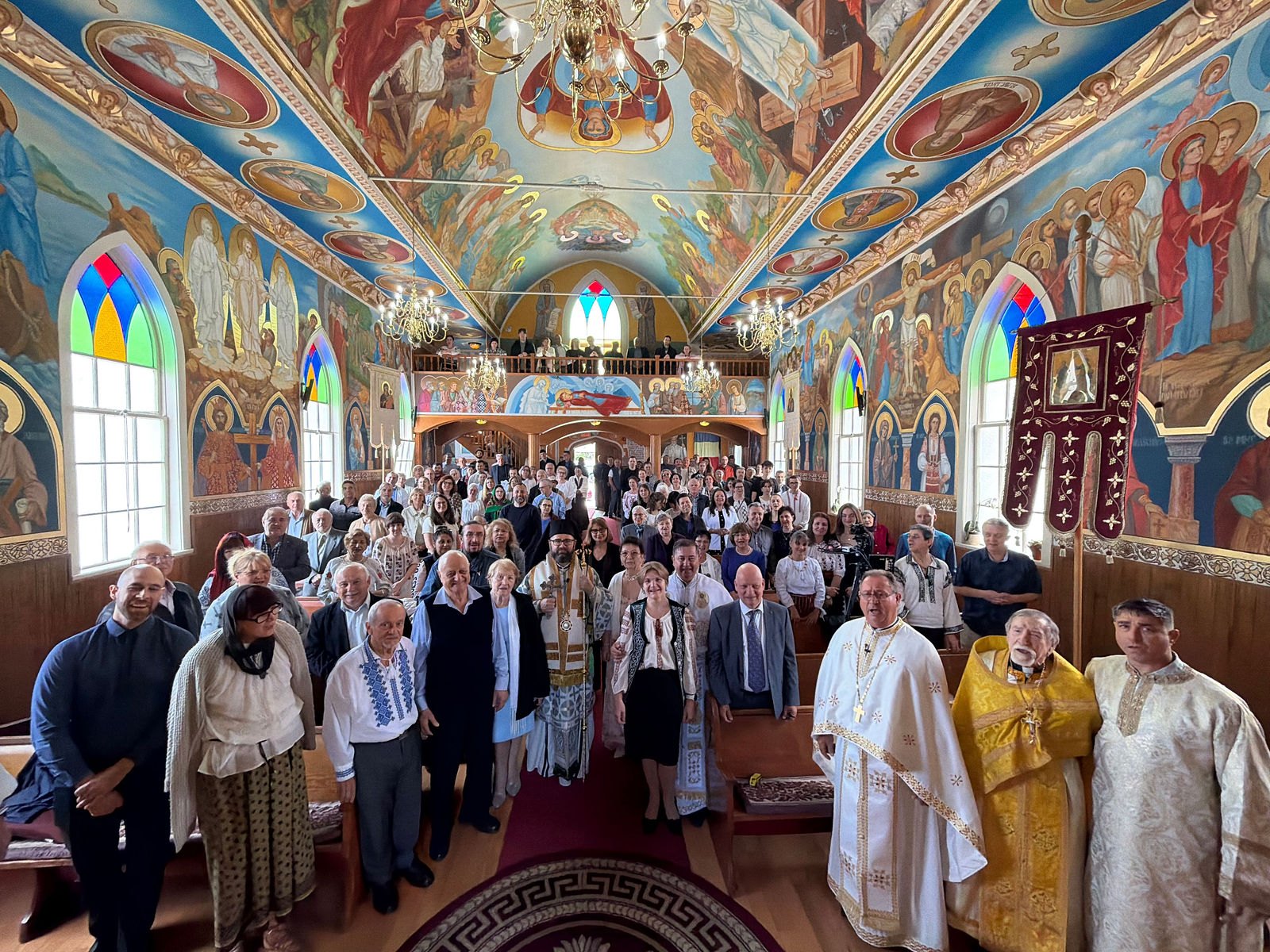 Parish group gathered inside Holy Trinity Romanian Orthodox Church for the 40th anniversary